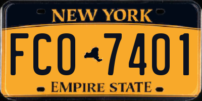 NY license plate FCO7401