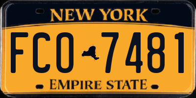 NY license plate FCO7481