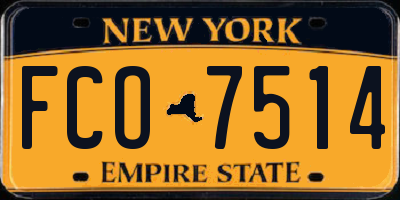 NY license plate FCO7514