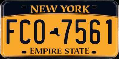 NY license plate FCO7561
