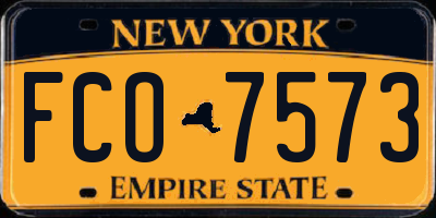 NY license plate FCO7573