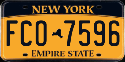 NY license plate FCO7596