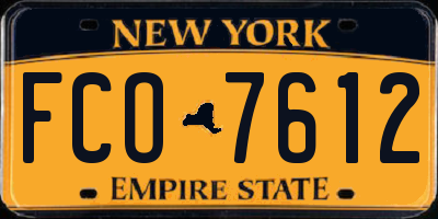 NY license plate FCO7612