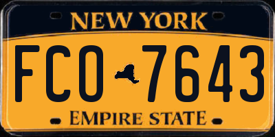 NY license plate FCO7643