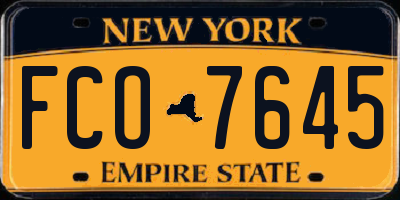 NY license plate FCO7645