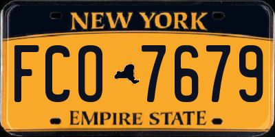 NY license plate FCO7679