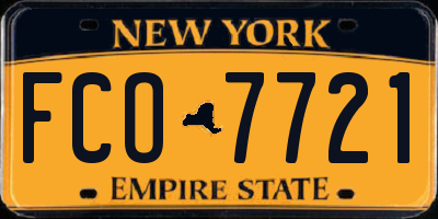 NY license plate FCO7721
