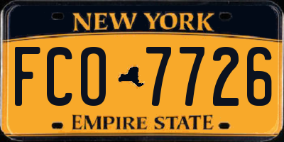 NY license plate FCO7726