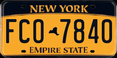 NY license plate FCO7840