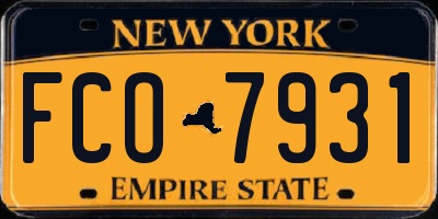 NY license plate FCO7931