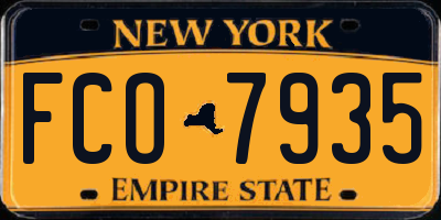 NY license plate FCO7935