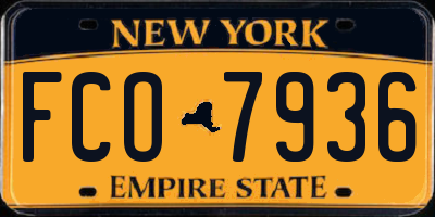 NY license plate FCO7936