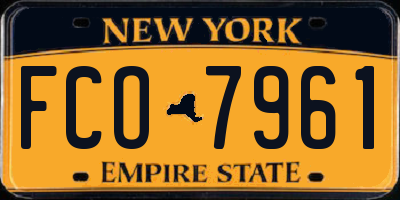 NY license plate FCO7961