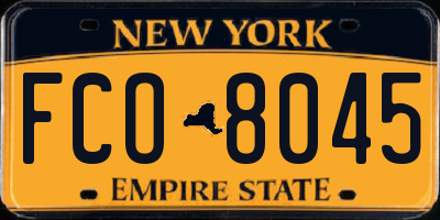 NY license plate FCO8045