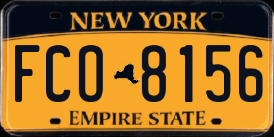 NY license plate FCO8156