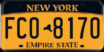 NY license plate FCO8170
