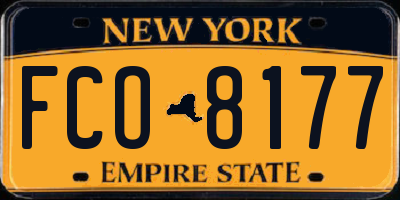 NY license plate FCO8177