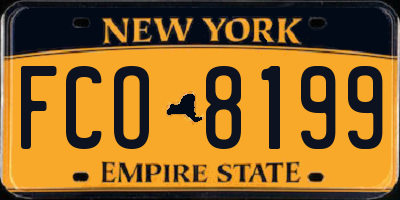 NY license plate FCO8199