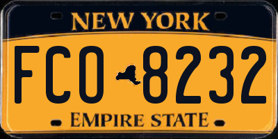 NY license plate FCO8232