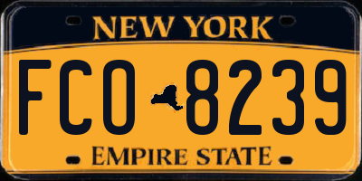NY license plate FCO8239