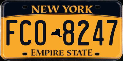 NY license plate FCO8247