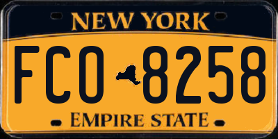 NY license plate FCO8258