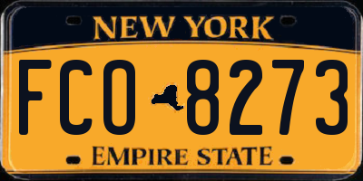 NY license plate FCO8273