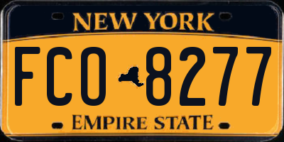 NY license plate FCO8277