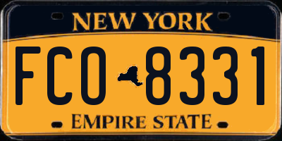 NY license plate FCO8331