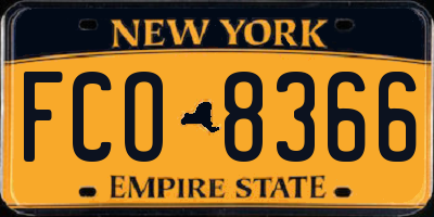 NY license plate FCO8366
