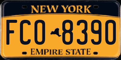NY license plate FCO8390