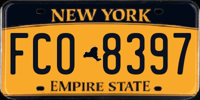 NY license plate FCO8397