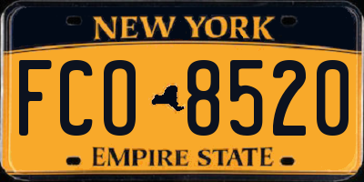 NY license plate FCO8520