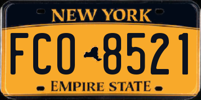 NY license plate FCO8521