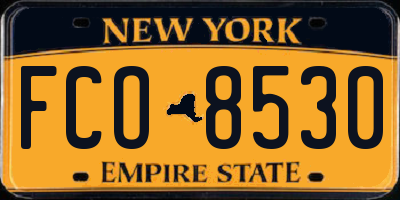 NY license plate FCO8530