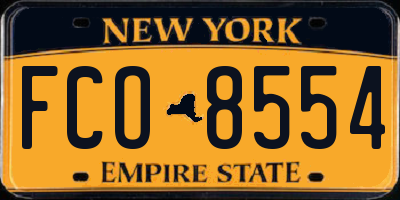 NY license plate FCO8554