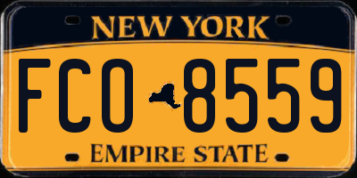 NY license plate FCO8559