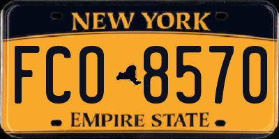 NY license plate FCO8570