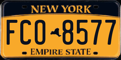 NY license plate FCO8577