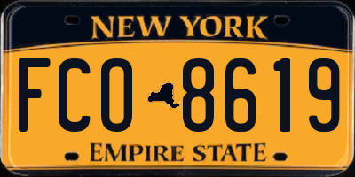 NY license plate FCO8619