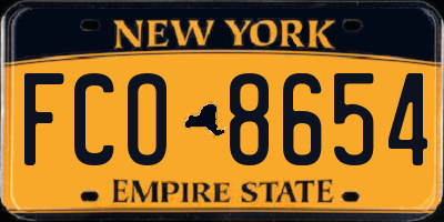 NY license plate FCO8654