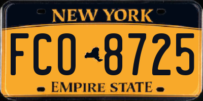 NY license plate FCO8725