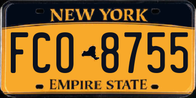 NY license plate FCO8755