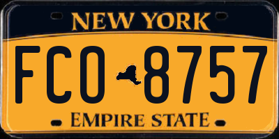 NY license plate FCO8757