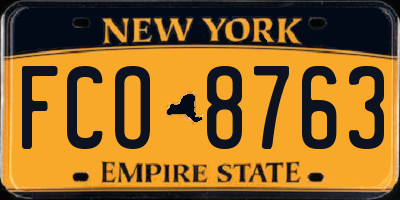 NY license plate FCO8763