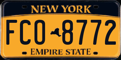 NY license plate FCO8772