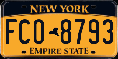 NY license plate FCO8793