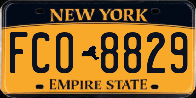 NY license plate FCO8829