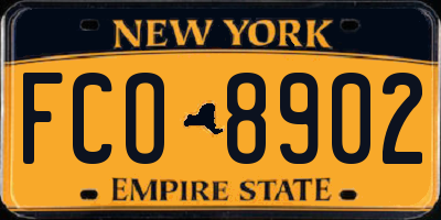 NY license plate FCO8902