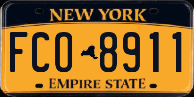 NY license plate FCO8911